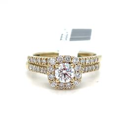 10Kt Yellow Gold Lab Diamond Halo Ring 4.30g 1.14CTW Size 7 I-1222
