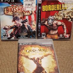 PLAYSTATION 3 PS3 GAMES GOD OF WAR BIOSHOCK  BORDERLANDS 