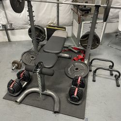 Olympic Weight Set + Curl Bar + Dumbbells 
