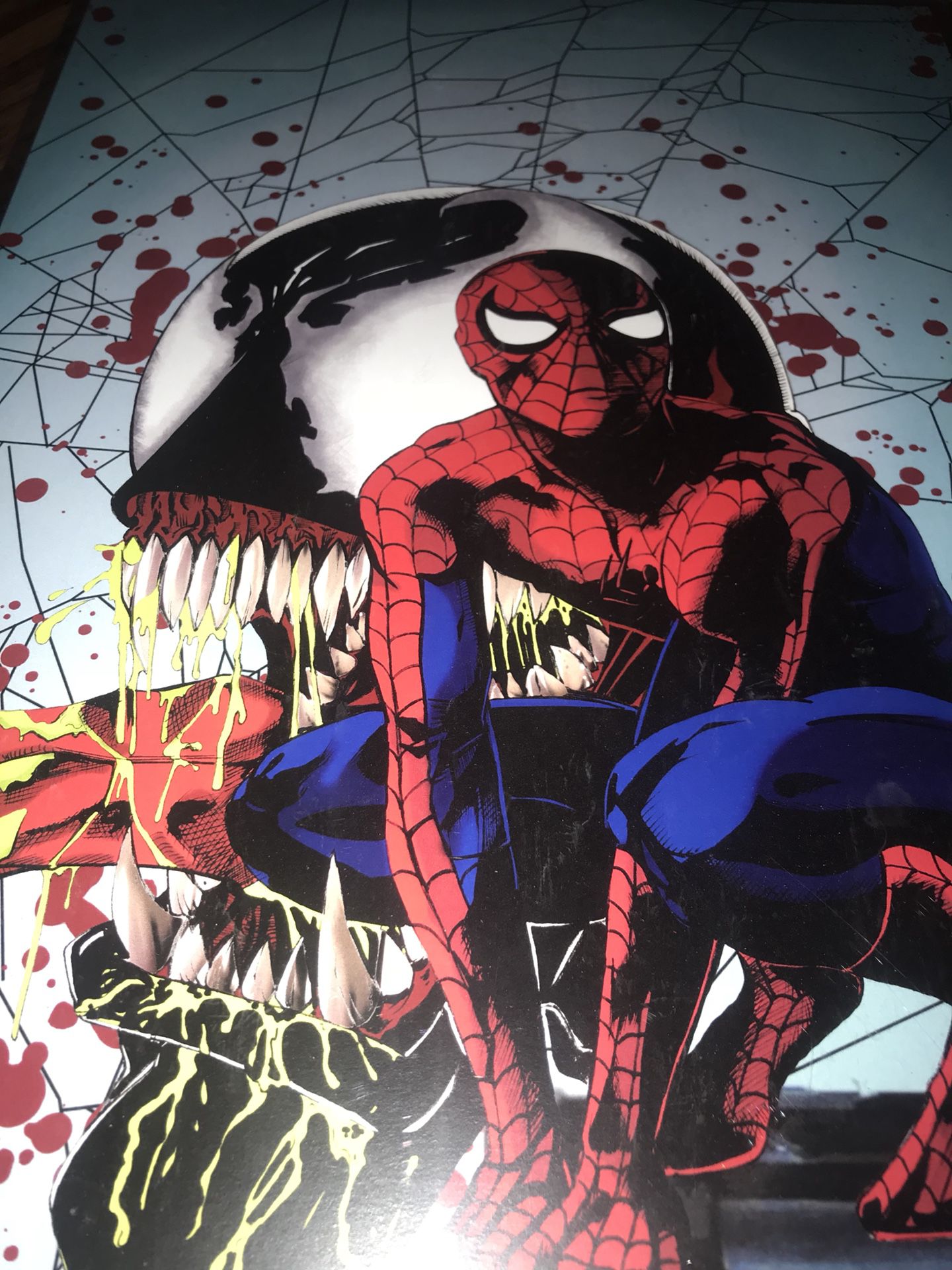 Spider man venom anime 11x17 art print comes in a top loader case