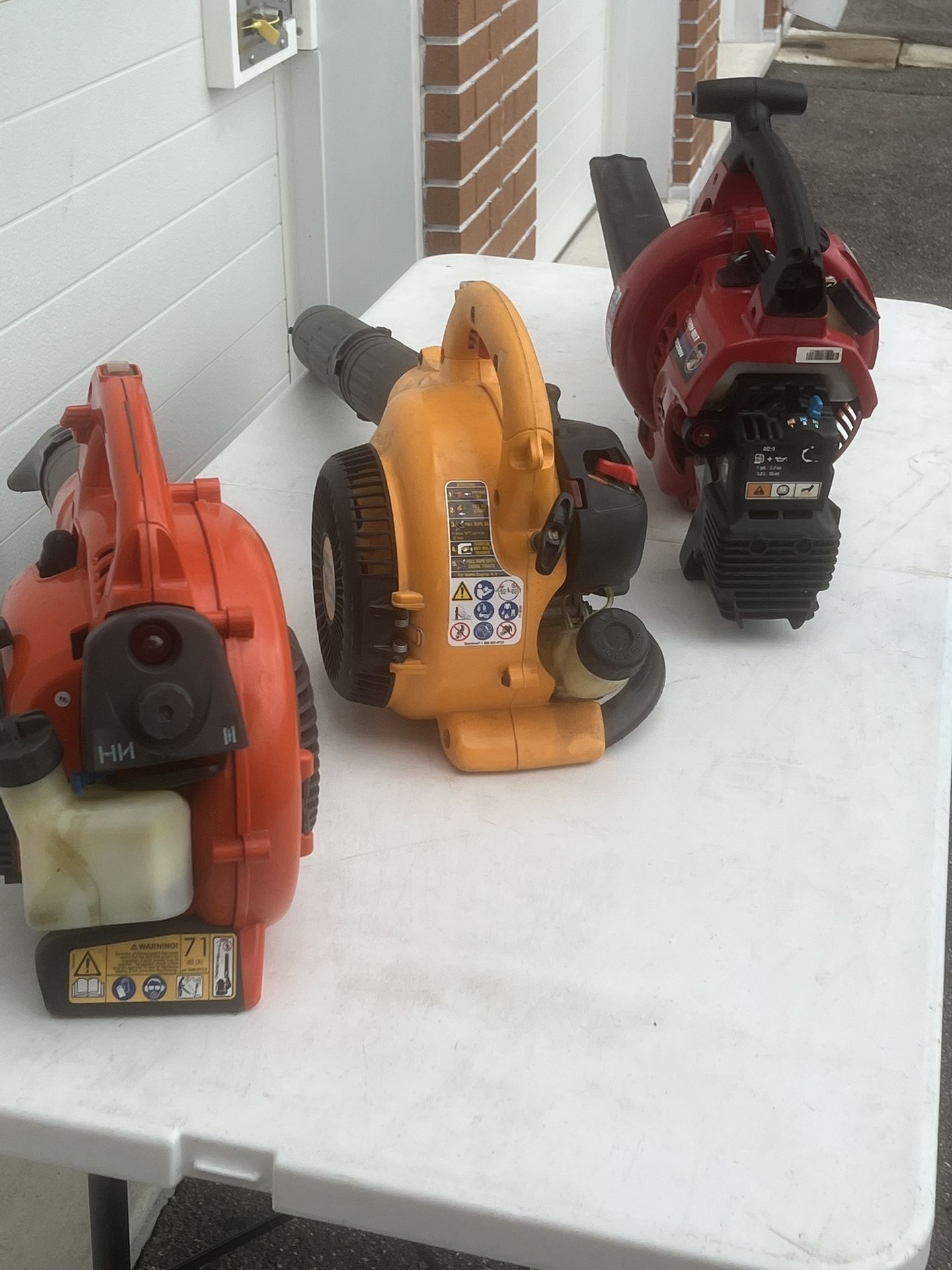 Lot of 4 gas leaf blower $40 each or $140 for the lot. For parts or repairs only. They all need some minor work to get going. Location below  31705 SR