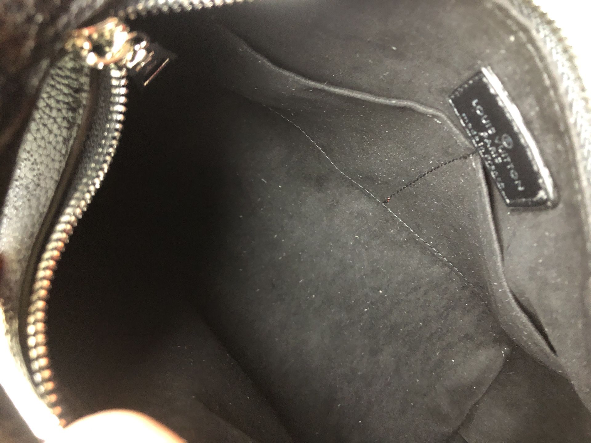 Louis Vuitton black leather chain tote bag