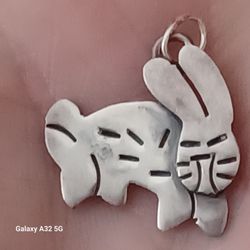 Vintage Sterling Silver FAR FETCHED  " BUNNY RABBIT PENDANT