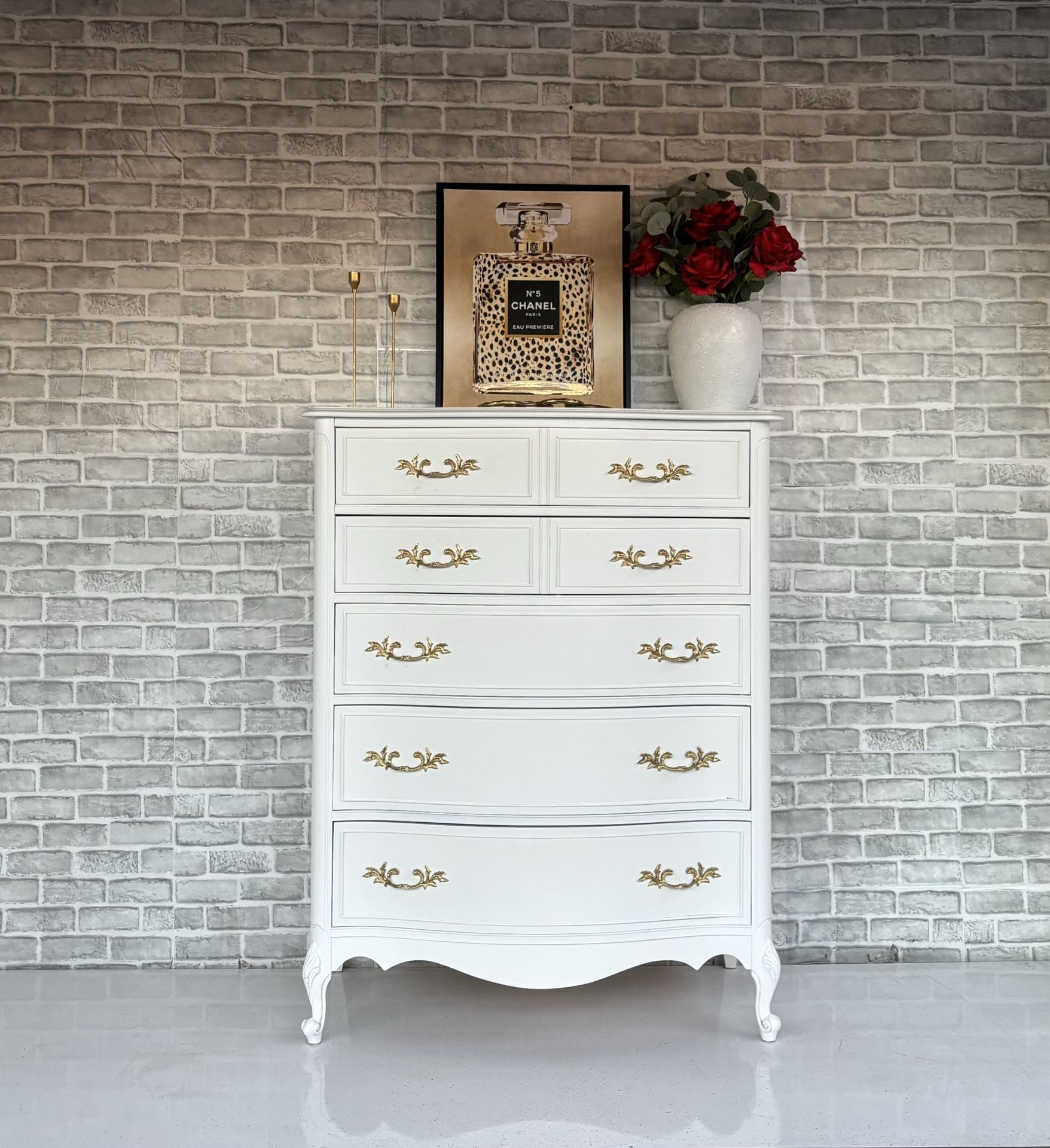 French Provincial Dresser - Chest Of Drawers - Highboy - Tall Boy - Tall Chest - Upright Dresser 