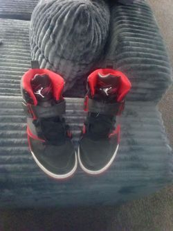 Air Jordan High-Top Sneakers Black Red/10.5