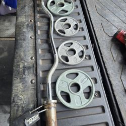 Weight Plates & Curl Bar