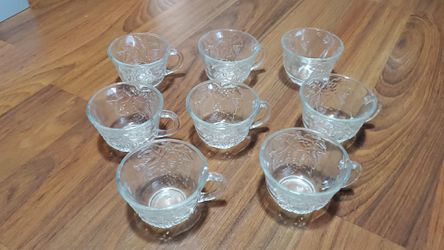 Crystal pressed Punch bowl cup set