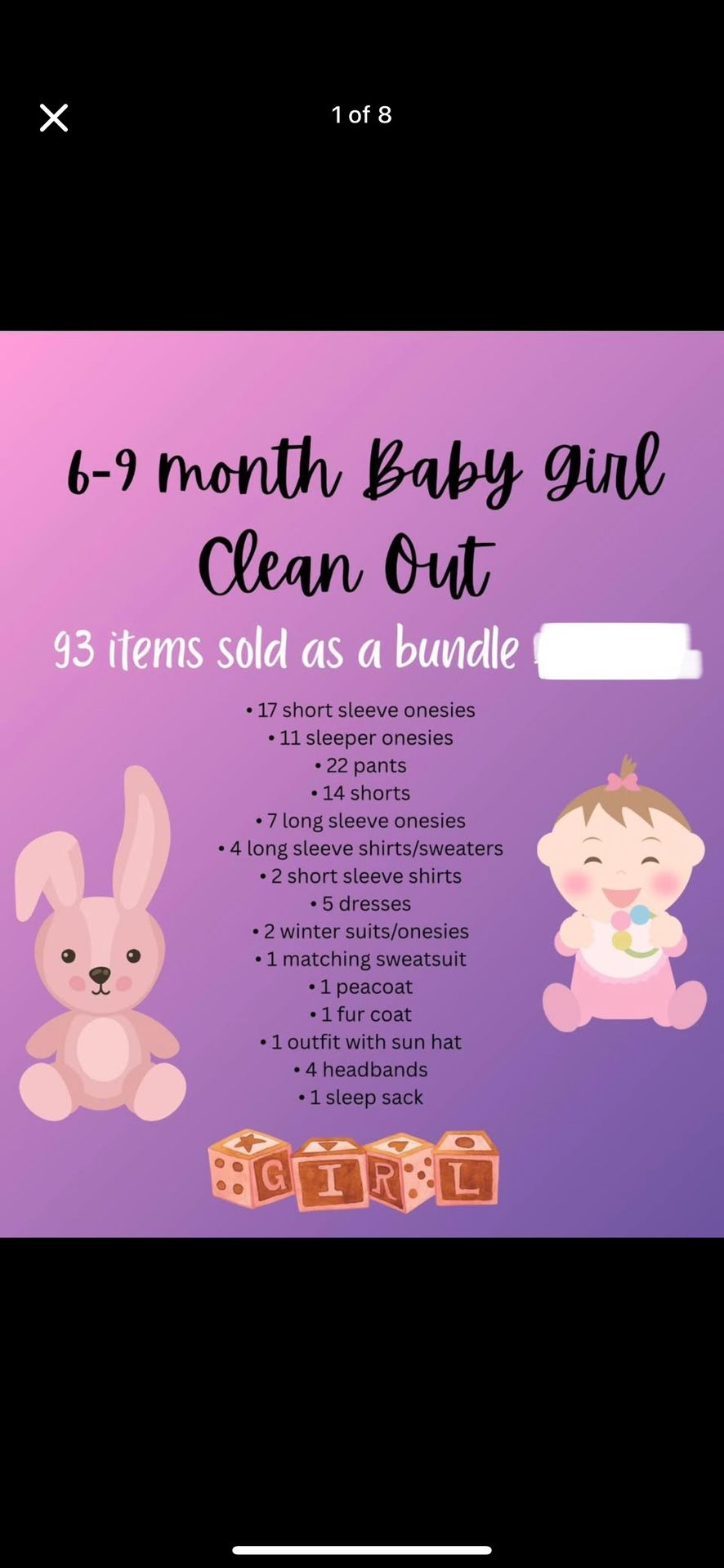 6-9 Month Baby Girl Clothes Bundle - 93 Items