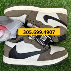 TRAVIS SCOTT NIKE AIR JORDAN 1 HIGH MOCHA BROWN NEW SALE SNEAKERS SHOES MEN SIZE 10 44 A5