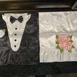 Wedding Tux & Gown Decorative Pillow Covers 17x20”