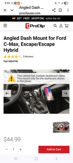 Cmax pro clip angled dash phone mount