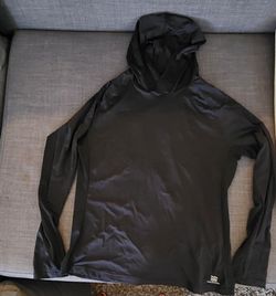 SPF 50 black long sleeve hooded shirt