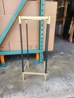 Gold Metal & Glass Side Table/Plant Stand – 9"x9" top, 24" tall