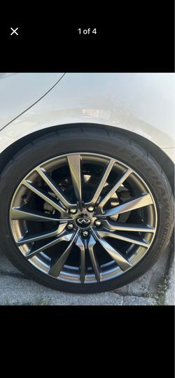 q50 red sport wheels