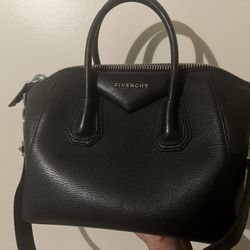 Givenchy Antigonia Medium Pebble Stone Leather Black Bag 