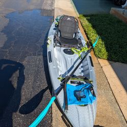 Quest Teton 100 Kayak with Paddle & Earth Pak Waterproof Dry Bag.