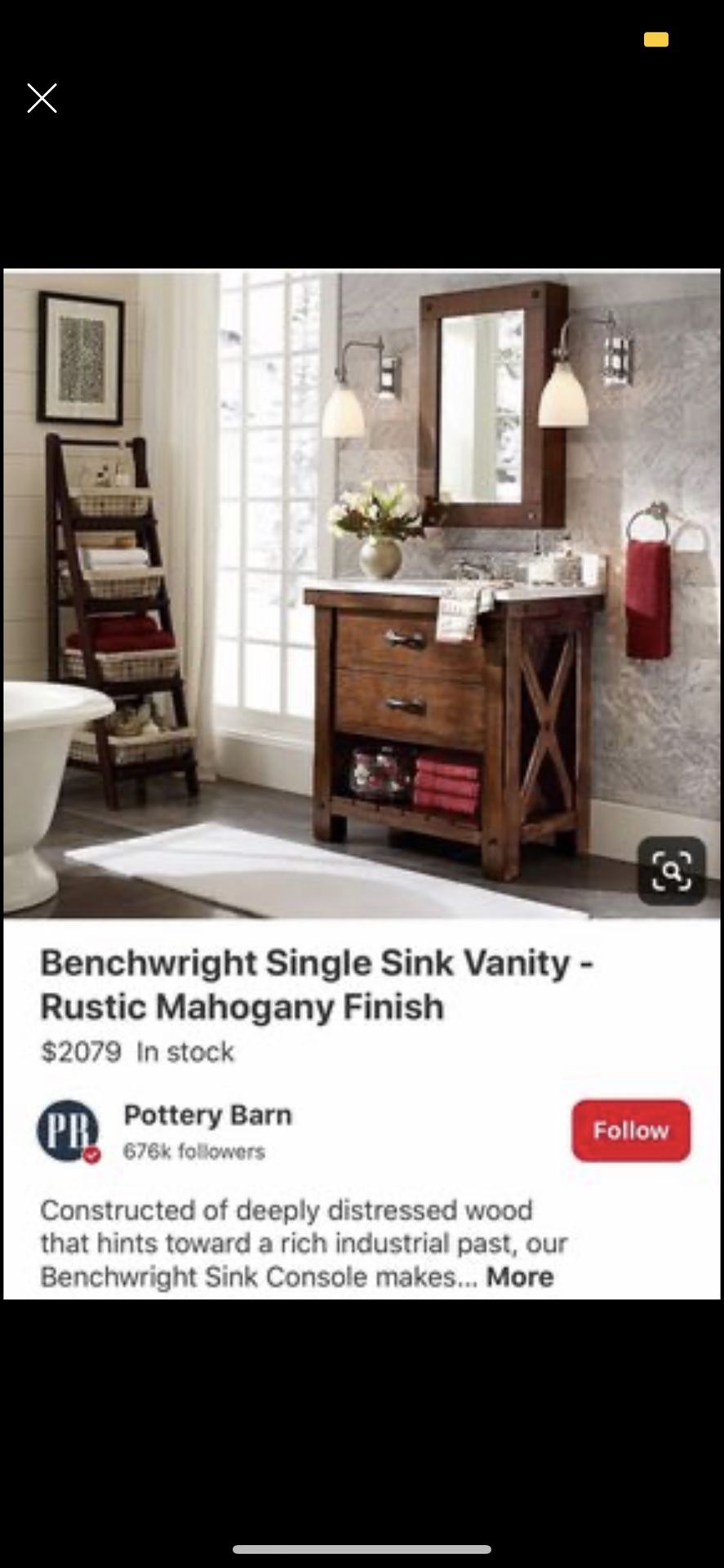 New Pottery Barn Bathroom Vanity