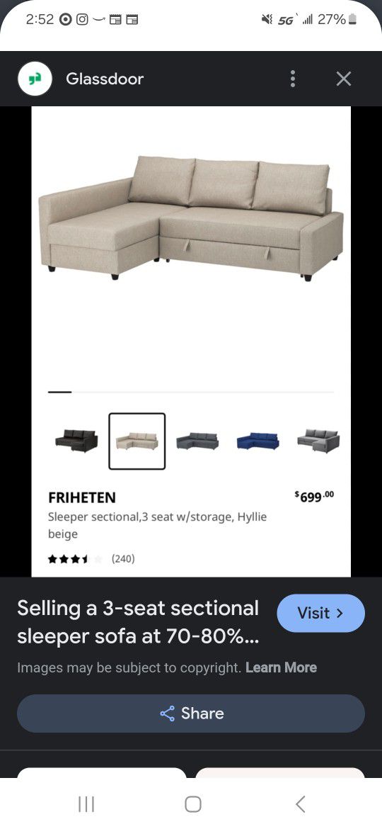 Ikea's Friheten Sleeper sofa/couch 
