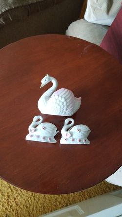 Ceramic swans