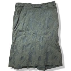 Club Monaco Brand Green Floral Pattern Pencil Skirt Size 4