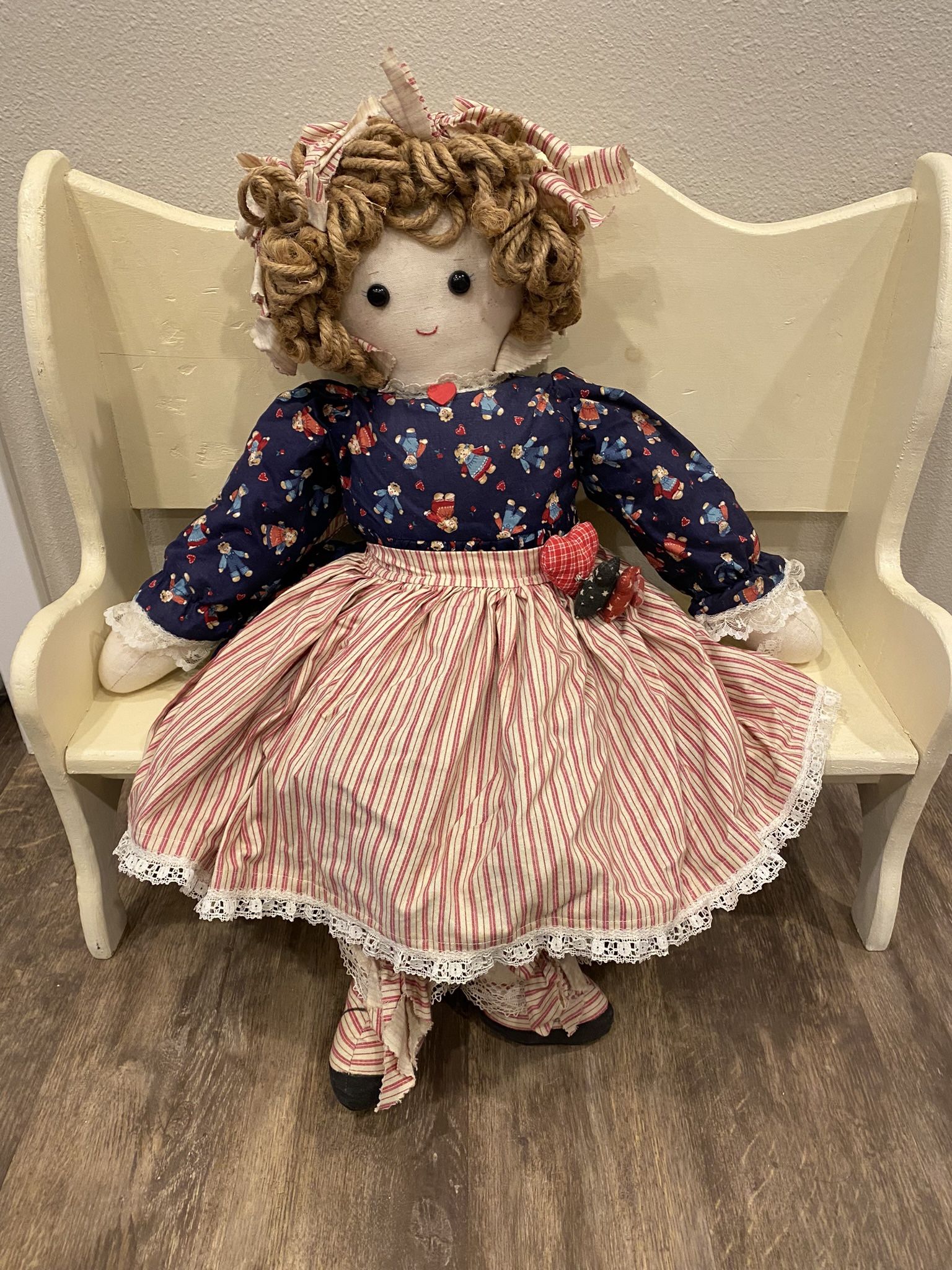 Raggedy Ann Keepsake Doll Play Folksy Country 
