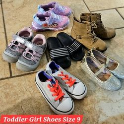 Lot of 6Toddler Girl Shoes Size 9