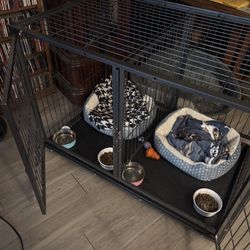 Divided Dog Crate Large Enough For Two