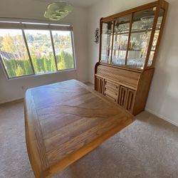 Dining Table And 2 Piece China Hutch