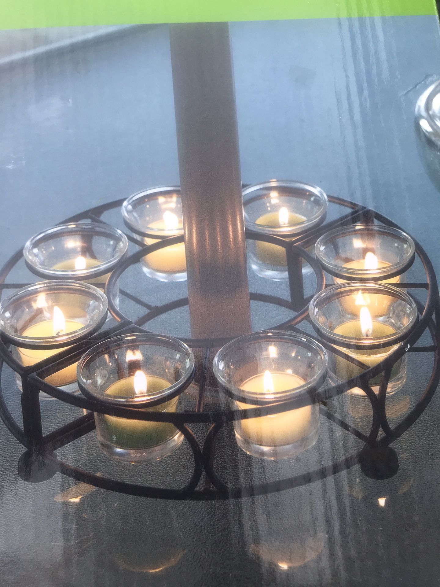 Centerpiece candle holder patio tables