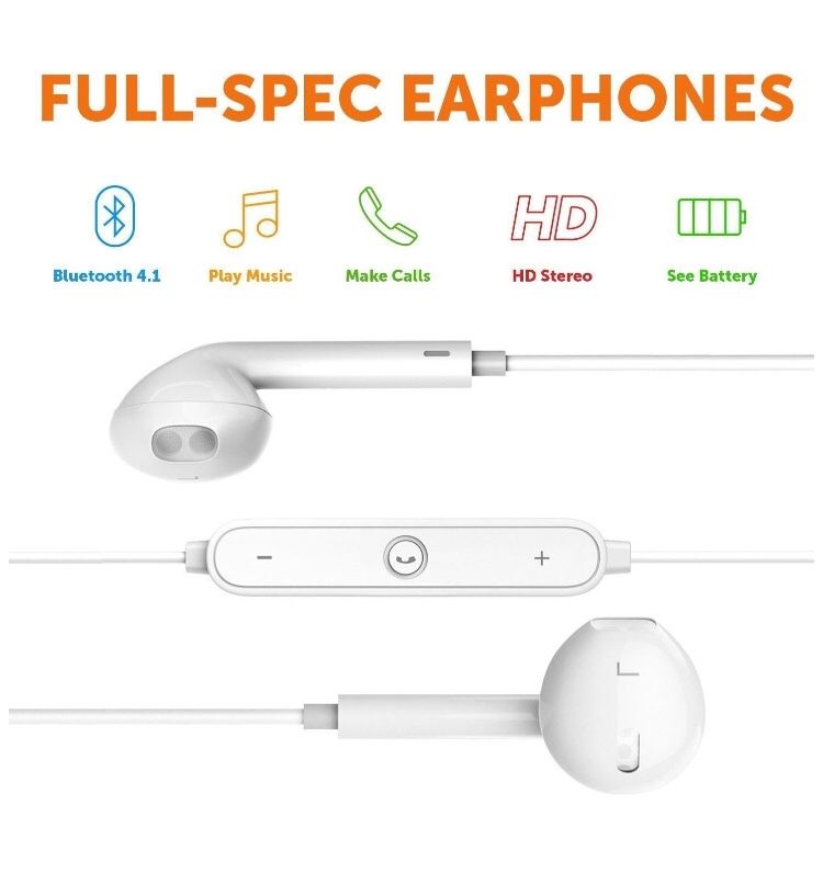 TruWire Bluetooth Earphones, Bluetooth 4.1 Headphones, Wireless Sports Headphones with Mic for iPhone X/10/8 Plus/7/7 Plus/Samsung S8/S7/Note 8/LG/HTC