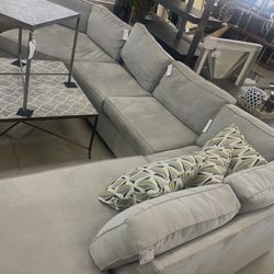  Large sectional couch with cozy chair 