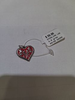 Sterling Silver Red Enamel Heart Charm James Avery