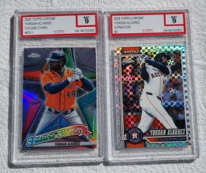 2022 Topps Chrome Yordan Alvarez #FS-1 & 2026 Topps Chrome Yordan Alvarez X-Fractor #3 Mint 9!!!