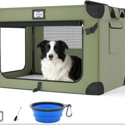 Quibblick 36"  Collapsible Dog Crate, Green