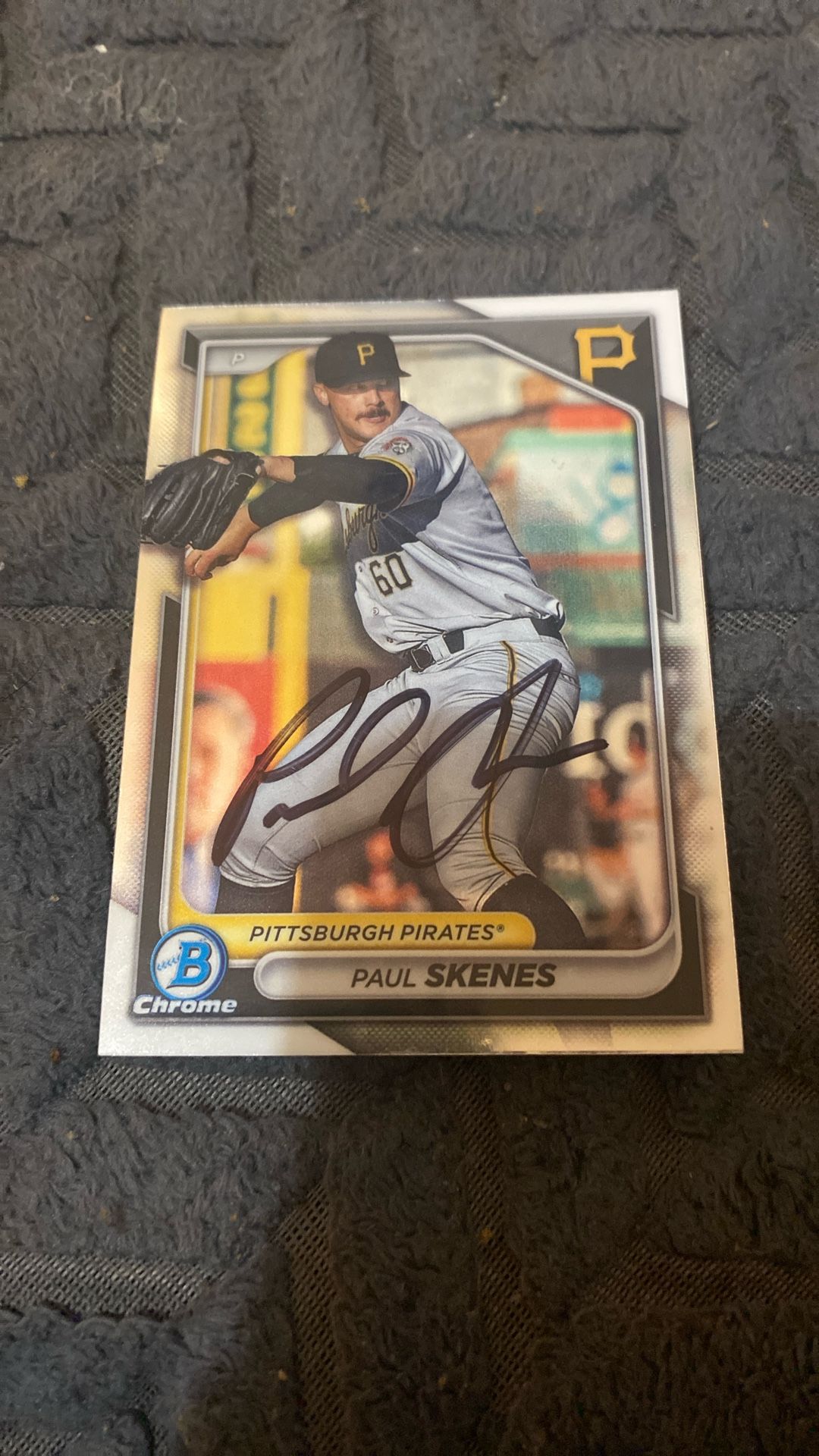 Paul Skenes Auto Signed Autograph Card Pittsburgh Pirates Bowman Chrome
