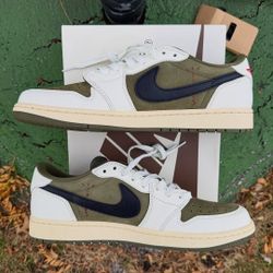 Jordan 1 Low Travis Scott: Medium Olive Nike Shoe 