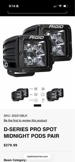 Rigid D-SERIES PRO SPOT MIDNIGHT PODS PAIR