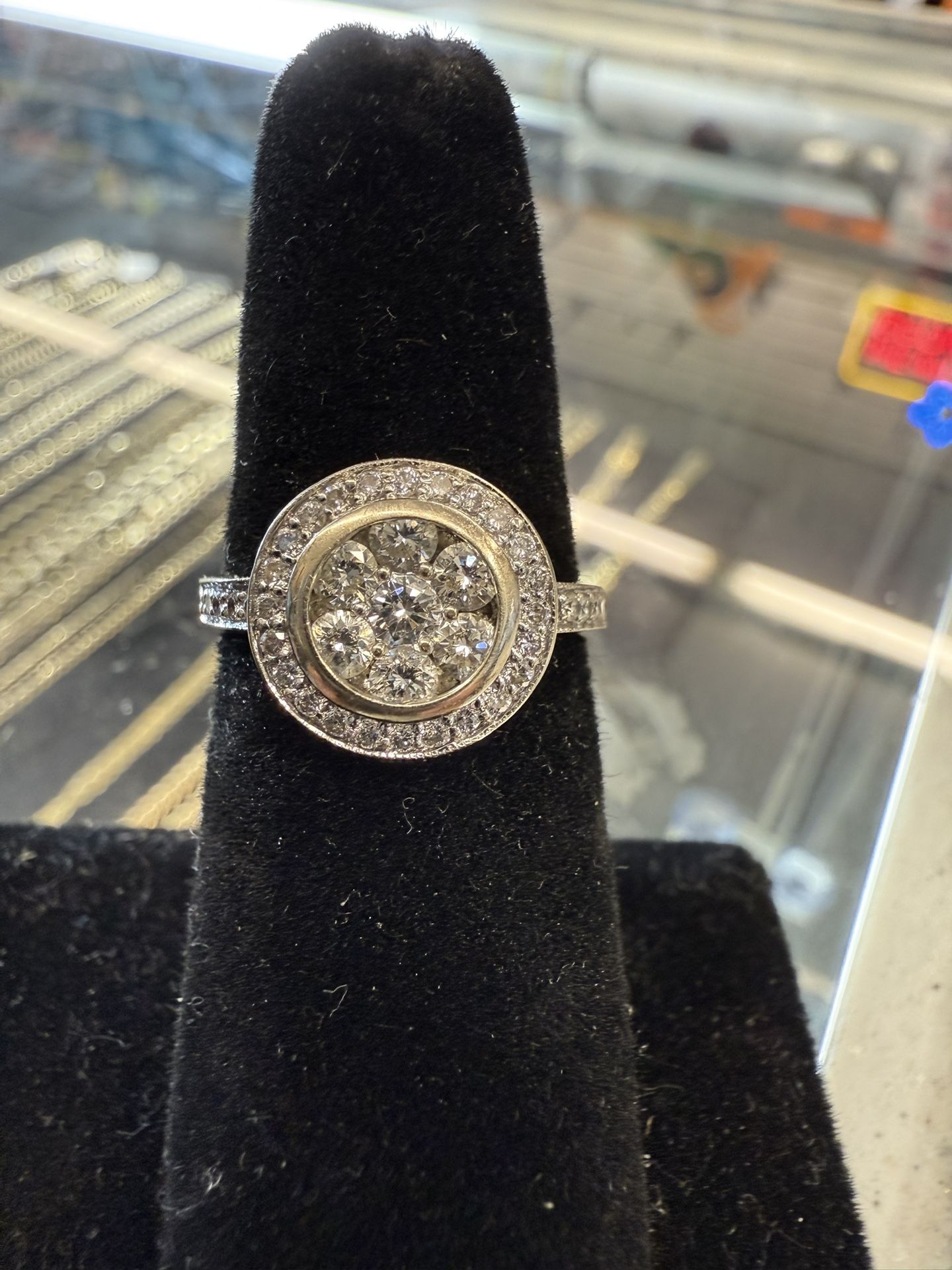 18KT Gold Ring W/ Natural Round Diamonds 38983-1