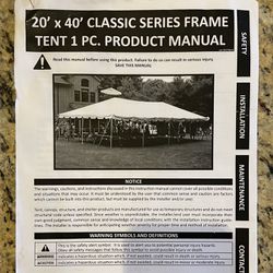20’ X 40’ Frame Tent For Sale 