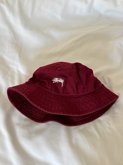 Stüssy Stock Burgundy Bucket Hat (L/XL)