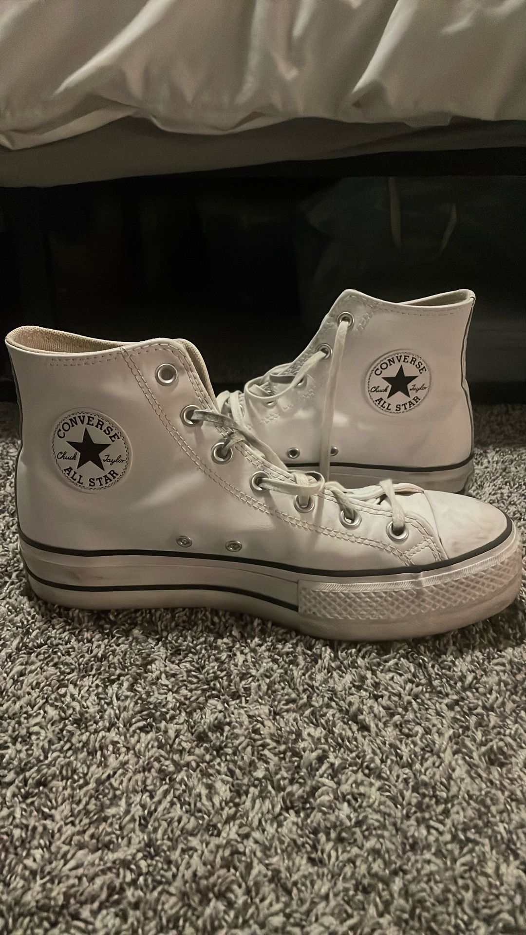 White Platform Converse