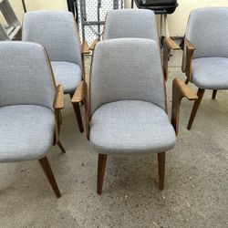 Mid century Grey Dining Chairs 