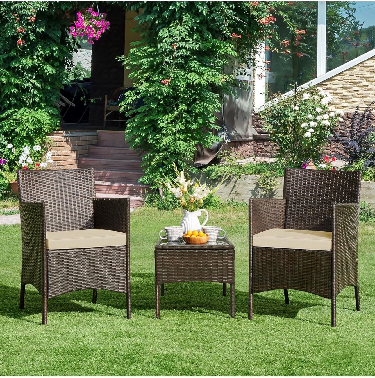 3 Pieces Patio forniture- set 3 piezas muebles patio