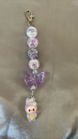 Handmade Labubu Keychain/purse Charm Purple 