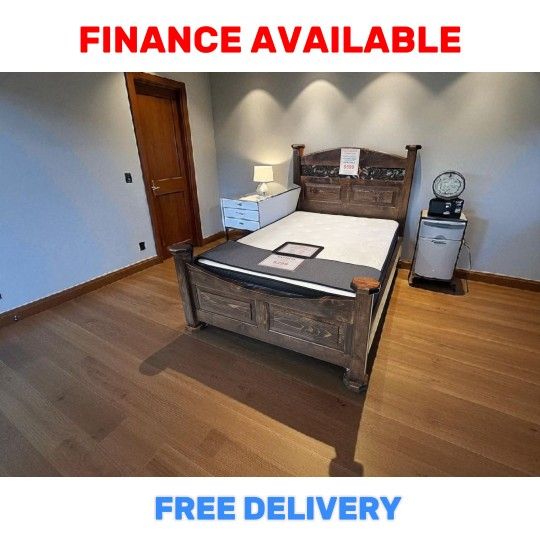 🔥 QUEEN  BED FRAME DEAL! / ¡OFERTA EN CAMA QUEEN Only $ 499 ➕ Add  Mattress Starting $199,  Bedroom Sets available 🚚 FREE DELIVERY / ITEM# JUNIOR