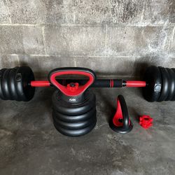 Adjustable Home Gym Dumbbell Barbell Kettlebell Set