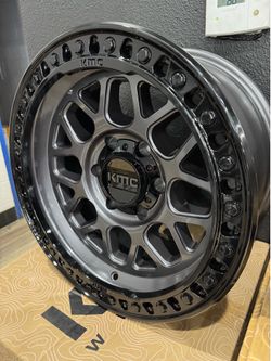 KMC KM549 17x9 OFFSET -12mm 6x139 GUNMETAL BLACK LIP