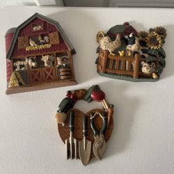 Barn & Farm Animals Wall Hanging Vintage 