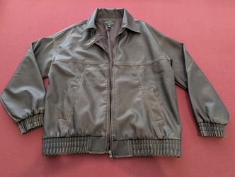Men's Brown Haute Monde Faux Leather Jacket - Medium - New w/  Tags