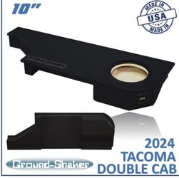 Black 10" Single Sealed Sub Box, Fits 2024 Toyota Tacoma Double-Cab